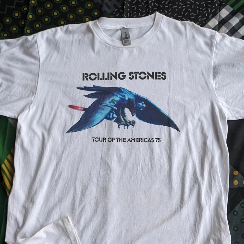 Rolling Stones Rare White Graphic Retro Rock Band Unisex Streetwear Music